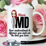 Personalized Cartoon Medical Character Ceramic Mug with Name Birthday Appreciation Inspirational Gift for Nurse Doctor Medical Staff