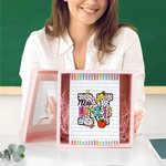 Gepersonaliseerd notitieboekje A5 met naam voor leerkracht met potlood en initiaal, Teacher's Day Appreciation Terug naar school cadeau voor leerkracht