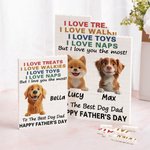 Personalised To The Best Dog Dad 3D 1-4 Cute Dogs Building Brick Puzzles with Name Home Decor Father's Day Anniversary Gift for Dog Dad Pet Lover