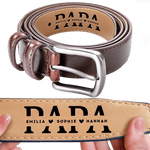 Personalisierter Vater Herren Leder Gürtel mit Namen Gravur Vatertag Geburtstag Geschenk für Papa Opa