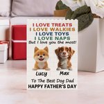 Personalised To The Best Dog Dad 3D 1-4 Cute Dogs Building Brick Puzzles with Name Home Decor Father's Day Anniversary Gift for Dog Dad Pet Lover