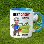 Personalized Cartoon Golf Character Pattern 11 oz Ceramic Mug with Name and Photo Home Kitchen Decor Father's Day Birthday Gift for Golf Lover