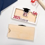 Personalized Graduation Cap Photo Wooden Money Holder with Name and Year Class of 2025 Graduation Gift for Graduates