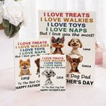 Personalised To The Best Dog Dad 3D 1-4 Cute Dogs Building Brick Puzzles with Name Home Decor Father's Day Anniversary Gift for Dog Dad Pet Lover