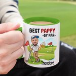 Personalized Cartoon Golf Character Pattern 11 oz Ceramic Mug with Name and Photo Home Kitchen Decor Father's Day Birthday Gift for Golf Lover