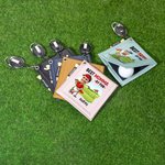 Personalised Cartoon Character Face Photo Leather Golf Towel with Name and Retractable Clip Portable Golf Accessories Birthday Gift for Golf Players