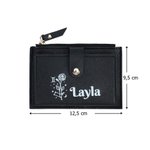 Portefeuille en Cuir Personnalisé avec Fleur de Naissance du Zodiaque et Nom Cadeau d'Anniversaire pour Femmes Filles