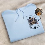 Bordado Personalizado Reproductor de Música Foto Diseño Suave Camiseta Sudadera Sudadera con Capucha con Canción y Cantante Nombre Cumpleaños Regalo para Amigos de la Familia