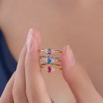 Personalized Vintage Marquise Birthstone Ring Dainty Jewelry Anniversary Birthday Gift for Women