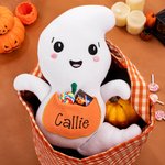 Peluche fantasma personalizado suave y tierno con nombre y bolsillo para dulces regalo de fiesta de Halloween para niños