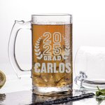 Personalized Graduation Cap Class of 2025 16 oz Beer Glass with School Name and Year Party Favor Birthday Gift for Graduates Classmates Friends