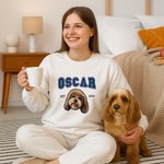 Personalisierte Multicolor Stickerei Hund Katze Haustier Porträt Foto T-shirt Sweatshirt Hoodie mit Namen und Jahr Haustier Party Geburtstag Geschenk für Tierliebhaber Besitzer