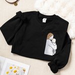 Personalizada Bordado Foto Mascota Diseño Multicolor Camiseta Sudadera Sudadera con capucha con texto Holiday Birthday Gift for Family Pet Lovers