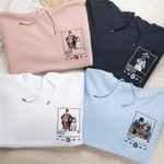 Bordado Personalizado Reproductor de Música Foto Diseño Suave Camiseta Sudadera Sudadera con Capucha con Canción y Cantante Nombre Cumpleaños Regalo para Amigos de la Familia