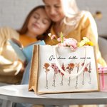 Borsa tote in iuta personalizzata di grande capacità 1-20 fiori di nascita con nomi compleanno regalo per la festa della mamma per donne