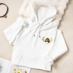 Gepersonaliseerd Geborduurd Bloemen Hond Kat Gezicht Foto Zacht T-shirt Sweatshirt Hoodie met Naam Huisdierfeest Verjaardagscadeau voor Huisdierliefhebbers