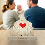 Gepersonaliseerde Schattige Liefde Hugs Beer Familie Houten Puzzel met Basis en 2-9 Namen Bureau Decoratie Verjaardag Jubileum Cadeau voor Familie