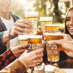 Personalized Graduation Cap Class of 2025 16 oz Beer Glass with School Name and Year Party Favor Birthday Gift for Graduates Classmates Friends