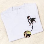 Personalizada Bordado Foto Mascota Diseño Multicolor Camiseta Sudadera Sudadera con capucha con texto Holiday Birthday Gift for Family Pet Lovers