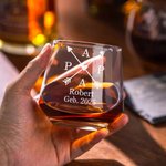 Personalisiertes Gekreuztes Design Papa Whiskyglas mit Textgravur Haus Deko Vatertag Geburtstag Geschenk für Papa Opa