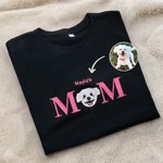 Personalised Embroidered Dog Cat Pet Portrait Photo Soft T-shirt Sweatshirt Hoodie with Name Birthday Holiday Gift for Pet Owners Lovers