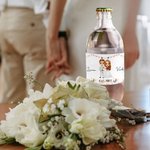 Personalized Cartoon Bride and Groom Water Bottle Label Stickers with Name and Wedding Date Wedding Anniversary Decor for Newlyweds Couple