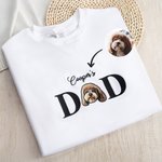 Personalised Embroidered Dog Cat Pet Portrait Photo Soft T-shirt Sweatshirt Hoodie with Name Birthday Holiday Gift for Pet Owners Lovers
