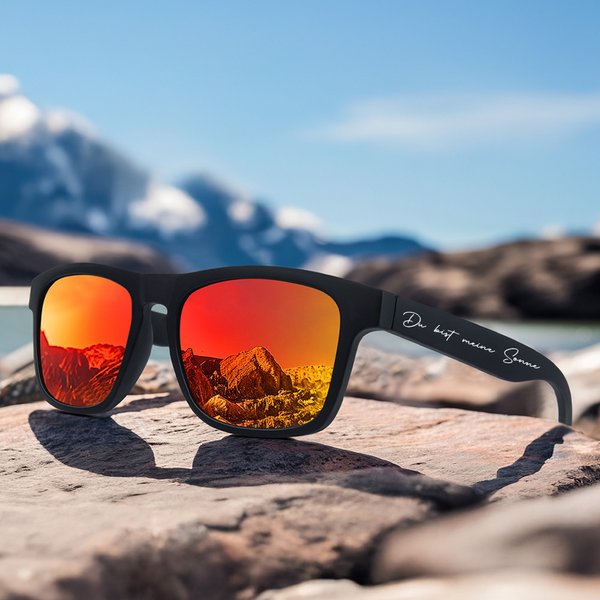 Personalisierte Mehrfarbige Polarisierte Sonnenbrille mit UV-Schutz und Text Geburtstag Strand Party Outdoor Geschenk für Damen Herren