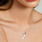 Personligt födelsesten födelsedag blomma ihåligt hjärta halsband med 1-8 graverade namn Familjesmycken födelsedag årsdag present till mormor mamma