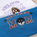 Personalised Embroidered Dog Cat Pet Portrait Photo T-shirt Sweatshirt Hoodie with Name Title Birthday Holiday Gift for Pet Owners Lovers