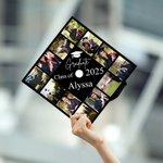Personalisierte 12 Fotos Collage Graduation Cap Topper mit Namen und Jahr Graduierung Party Zeremonie Geschenk für Klasse von 2025 Absolventen Klassenkameraden