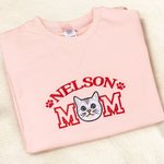 Personalised Embroidered Dog Cat Pet Portrait Photo T-shirt Sweatshirt Hoodie with Name Title Birthday Holiday Gift for Pet Owners Lovers