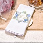 Personalised Floral Jewish Star Super Absorbent 100% Cotton Waffle Towel with Name Passover Gift for Jewish Family