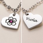 Personligt födelsesten födelsedag blomma ihåligt hjärta halsband med 1-8 graverade namn Familjesmycken födelsedag årsdag present till mormor mamma