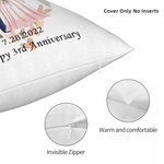 Gepersonaliseerd Cartoon Bruid en Bruidegom Hart Zacht Kussenovertrek met Naam en Huwelijksdatum Huwelijksdecoratie Verjaardagsgeschenk voor Paar