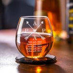 Personalisiertes Gekreuztes Design Papa Whiskyglas mit Textgravur Haus Deko Vatertag Geburtstag Geschenk für Papa Opa
