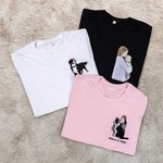 Personalizada Bordado Foto Mascota Diseño Multicolor Camiseta Sudadera Sudadera con capucha con texto Holiday Birthday Gift for Family Pet Lovers