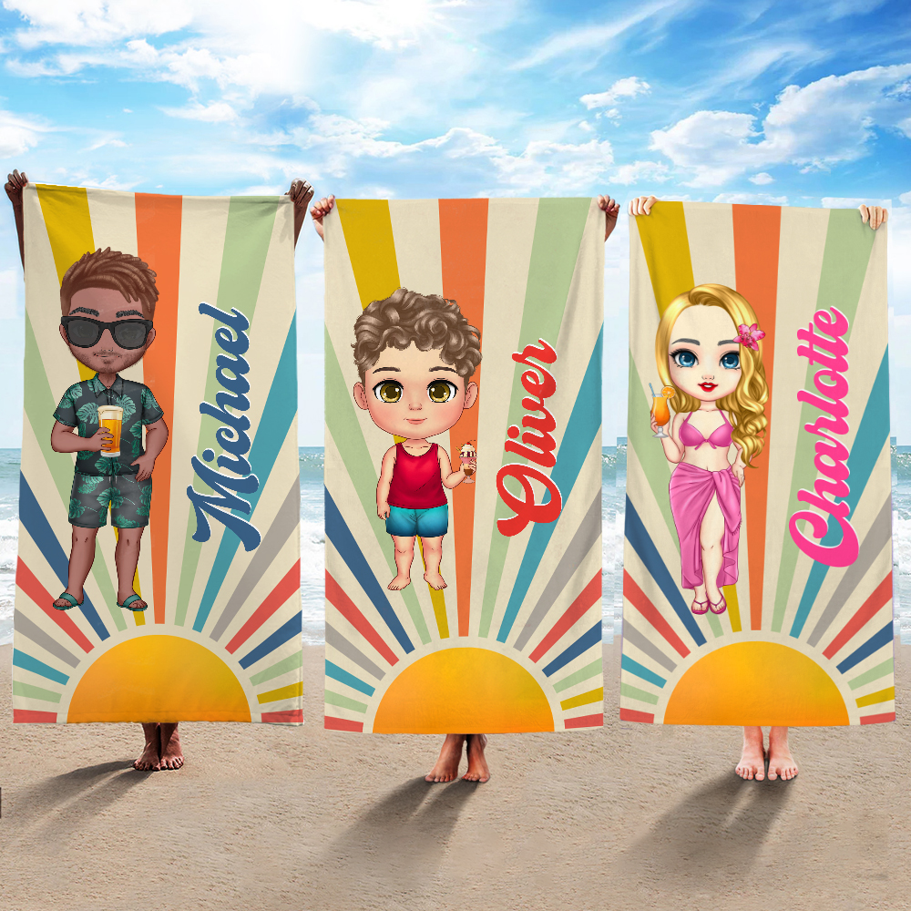 Poncho Da Spiaggia Con Cappuccio Per Bambino – Asciugamano In Microfibra 60x60cm – Morbido E Asciugatura Rapida