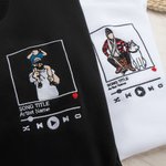 Bordado Personalizado Reproductor de Música Foto Diseño Suave Camiseta Sudadera Sudadera con Capucha con Canción y Cantante Nombre Cumpleaños Regalo para Amigos de la Familia
