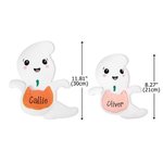 Personalised Cute Ghost  Soft Stuffed Plush Toy with Name and Sweets Holder Pocket Halloween Party Decor Gift for Kids