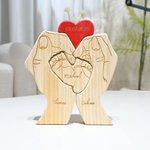 Casse-Tête en Bois Personnalisé avec 3 Noms Date Puzzle Thème Faimilial Cadeau Anniversaire Fête des Mères pour Famille Nouveaux Parents