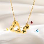 Personligt födelsesten födelsedag blomma ihåligt hjärta halsband med 1-8 graverade namn Familjesmycken födelsedag årsdag present till mormor mamma