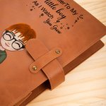 Personalised Cartoon Character A5 Sketchbook Notebook PU Leather Cover with Name and Text Storage Pocket Back to School Birthday Gift for Kids