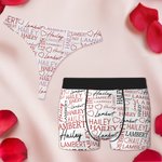 Personalisierte Wiederholung Name Herz Atmungsaktive Tanga Brief Boxer Unterwäsche Set Flitterwochen Reise Hochzeit Geschenk für Männer Frauen Paar