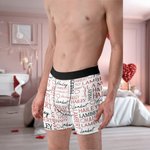 Personalisierte Wiederholung Name Herz Atmungsaktive Tanga Brief Boxer Unterwäsche Set Flitterwochen Reise Hochzeit Geschenk für Männer Frauen Paar