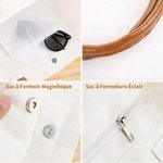 Sac Fourre-Tout en Toile avec Anse en Cuir Personnalisé avec Fleurs de Naissance 3D et Dessin Animé Cadeau d'Anniversaire pour Femmes Filles