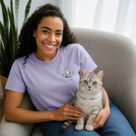 Personalisierte gestickte Blume Hund Katze Haustier Portrait Foto T-Shirt Sweatshirt Hoodie mit Namen Geburtstag Jahrestag Geschenk für Tierbesitzer Liebhaber