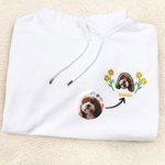 Gepersonaliseerd Geborduurd Bloemen Hond Kat Gezicht Foto Zacht T-shirt Sweatshirt Hoodie met Naam Huisdierfeest Verjaardagscadeau voor Huisdierliefhebbers