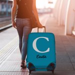 Personalized Boho Floral Initial Luggage Cover Protector Fits 18-32 Inches Suitcase with Name Travel Accessories Birthday Gift for Family Friends