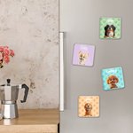 Personalized Cute Paw 3D Cartoon Dog Acrylic Fridge Magnet with Name Birthday Anniversary Gift for Dog Dad Dog Mom Pet Lovers
